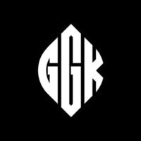 GGK circle letter logo design with circle and ellipse shape. GGK ellipse letters with typographic style. The three initials form a circle logo. GGK Circle Emblem Abstract Monogram Letter Mark Vector. vector