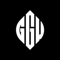 GGW circle letter logo design with circle and ellipse shape. GGW ellipse letters with typographic style. The three initials form a circle logo. GGW Circle Emblem Abstract Monogram Letter Mark Vector. vector