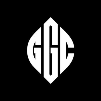 diseño de logotipo de letra de círculo ggc con forma de círculo y elipse. letras elipses ggc con estilo tipográfico. las tres iniciales forman un logo circular. ggc círculo emblema resumen monograma letra marca vector. vector