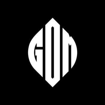 GOM circle letter logo design with circle and ellipse shape. GOM ellipse letters with typographic style. The three initials form a circle logo. GOM Circle Emblem Abstract Monogram Letter Mark Vector. vector