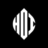 HDI circle letter logo design with circle and ellipse shape. HDI ellipse letters with typographic style. The three initials form a circle logo. HDI Circle Emblem Abstract Monogram Letter Mark Vector. vector