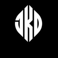 diseño de logotipo de letra de círculo jko con forma de círculo y elipse. letras de elipse jko con estilo tipográfico. las tres iniciales forman un logo circular. jko círculo emblema resumen monograma letra marca vector. vector