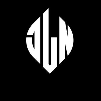 JLN circle letter logo design with circle and ellipse shape. JLN ellipse letters with typographic style. The three initials form a circle logo. JLN Circle Emblem Abstract Monogram Letter Mark Vector. vector