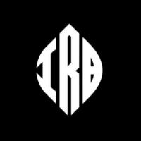 IRB circle letter logo design with circle and ellipse shape. IRB ellipse letters with typographic style. The three initials form a circle logo. IRB Circle Emblem Abstract Monogram Letter Mark Vector. vector