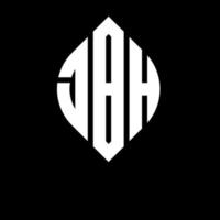 jbh diseño de logotipo de letra circular con forma de círculo y elipse. jbh letras elipses con estilo tipográfico. las tres iniciales forman un logo circular. jbh círculo emblema resumen monograma letra marca vector. vector
