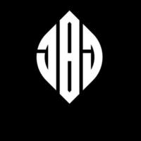 JBJ circle letter logo design with circle and ellipse shape. JBJ ellipse letters with typographic style. The three initials form a circle logo. JBJ Circle Emblem Abstract Monogram Letter Mark Vector. vector