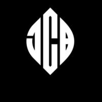 JCB circle letter logo design with circle and ellipse shape. JCB ellipse letters with typographic style. The three initials form a circle logo. JCB Circle Emblem Abstract Monogram Letter Mark Vector. vector