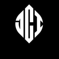 JCI circle letter logo design with circle and ellipse shape. JCI ellipse letters with typographic style. The three initials form a circle logo. JCI Circle Emblem Abstract Monogram Letter Mark Vector. vector