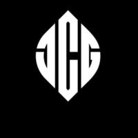 JCG circle letter logo design with circle and ellipse shape. JCG ellipse letters with typographic style. The three initials form a circle logo. JCG Circle Emblem Abstract Monogram Letter Mark Vector. vector