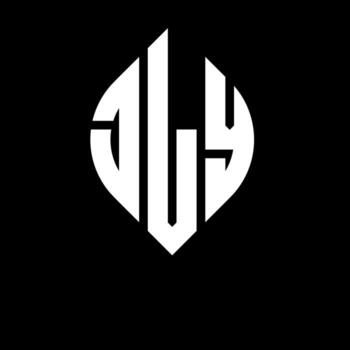 JLY circle letter logo design with circle and ellipse shape. JLY ellipse letters with typographic style. The three initials form a circle logo. JLY Circle Emblem Abstract Monogram Letter Mark Vector. vector