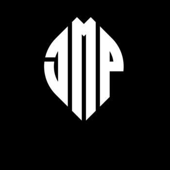 JMP circle letter logo design with circle and ellipse shape. JMP ellipse letters with typographic style. The three initials form a circle logo. JMP Circle Emblem Abstract Monogram Letter Mark Vector. vector