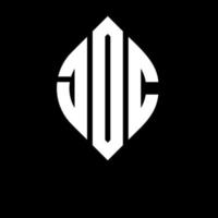JOC circle letter logo design with circle and ellipse shape. JOC ellipse letters with typographic style. The three initials form a circle logo. JOC Circle Emblem Abstract Monogram Letter Mark Vector. vector