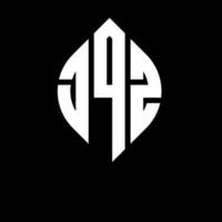 JQZ circle letter logo design with circle and ellipse shape. JQZ ellipse letters with typographic style. The three initials form a circle logo. JQZ Circle Emblem Abstract Monogram Letter Mark Vector. vector