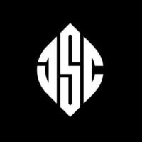 JSC circle letter logo design with circle and ellipse shape. JSC ellipse letters with typographic style. The three initials form a circle logo. JSC Circle Emblem Abstract Monogram Letter Mark Vector. vector