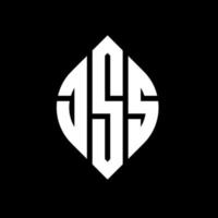 JSS circle letter logo design with circle and ellipse shape. JSS ellipse letters with typographic style. The three initials form a circle logo. JSS Circle Emblem Abstract Monogram Letter Mark Vector. vector