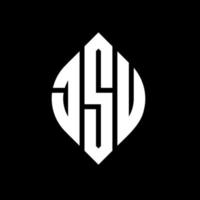 JSU circle letter logo design with circle and ellipse shape. JSU ellipse letters with typographic style. The three initials form a circle logo. JSU Circle Emblem Abstract Monogram Letter Mark Vector. vector
