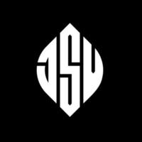 JSV circle letter logo design with circle and ellipse shape. JSV ellipse letters with typographic style. The three initials form a circle logo. JSV Circle Emblem Abstract Monogram Letter Mark Vector. vector