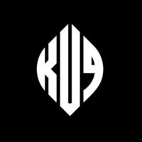 diseño de logotipo de letra de círculo kuq con forma de círculo y elipse. Letras de elipse kuq con estilo tipográfico. las tres iniciales forman un logo circular. vector de marca de letra de monograma abstracto del emblema del círculo kuq.