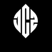 JCZ circle letter logo design with circle and ellipse shape. JCZ ellipse letters with typographic style. The three initials form a circle logo. JCZ Circle Emblem Abstract Monogram Letter Mark Vector. vector