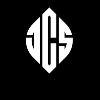 JCS circle letter logo design with circle and ellipse shape. JCS ellipse letters with typographic style. The three initials form a circle logo. JCS Circle Emblem Abstract Monogram Letter Mark Vector. vector