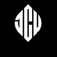 JCW circle letter logo design with circle and ellipse shape. JCW ellipse letters with typographic style. The three initials form a circle logo. JCW Circle Emblem Abstract Monogram Letter Mark Vector. vector