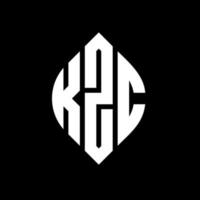KZC circle letter logo design with circle and ellipse shape. KZC ellipse letters with typographic style. The three initials form a circle logo. KZC Circle Emblem Abstract Monogram Letter Mark Vector. vector