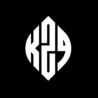 diseño de logotipo de letra de círculo kzq con forma de círculo y elipse. kzq letras elipses con estilo tipográfico. las tres iniciales forman un logo circular. vector de marca de letra de monograma abstracto del emblema del círculo kzq.