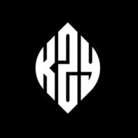diseño de logotipo de letra de círculo kzy con forma de círculo y elipse. kzy letras elipses con estilo tipográfico. las tres iniciales forman un logo circular. vector de marca de letra de monograma abstracto del emblema del círculo kzy.