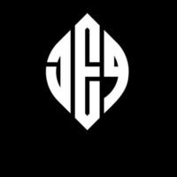 JEQ circle letter logo design with circle and ellipse shape. JEQ ellipse letters with typographic style. The three initials form a circle logo. JEQ Circle Emblem Abstract Monogram Letter Mark Vector. vector