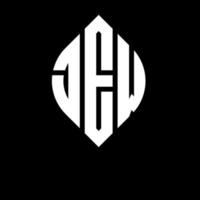 JEW circle letter logo design with circle and ellipse shape. JEW ellipse letters with typographic style. The three initials form a circle logo. JEW Circle Emblem Abstract Monogram Letter Mark Vector. vector