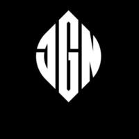 JGN circle letter logo design with circle and ellipse shape. JGN ellipse letters with typographic style. The three initials form a circle logo. JGN Circle Emblem Abstract Monogram Letter Mark Vector. vector