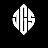 JGS circle letter logo design with circle and ellipse shape. JGS ellipse letters with typographic style. The three initials form a circle logo. JGS Circle Emblem Abstract Monogram Letter Mark Vector. vector