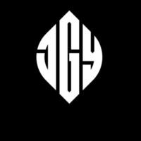 JGY circle letter logo design with circle and ellipse shape. JGY ellipse letters with typographic style. The three initials form a circle logo. JGY Circle Emblem Abstract Monogram Letter Mark Vector. vector
