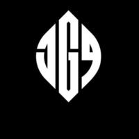 JGQ circle letter logo design with circle and ellipse shape. JGQ ellipse letters with typographic style. The three initials form a circle logo. JGQ Circle Emblem Abstract Monogram Letter Mark Vector. vector