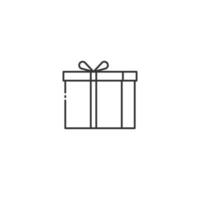 Gift box vector isolated. Outline box icon on white background