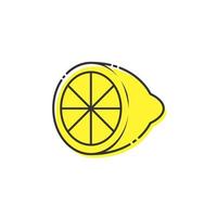 Lemon fruit vector isolated. Cartoon Lemon icon on white background