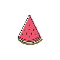 Watermelon vector isolated. Cartoon watermelon icon on white background