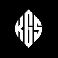 KGS circle letter logo design with circle and ellipse shape. KGS ellipse letters with typographic style. The three initials form a circle logo. KGS Circle Emblem Abstract Monogram Letter Mark Vector. vector