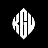 diseño de logotipo de letra de círculo kgv con forma de círculo y elipse. kgv letras elipses con estilo tipográfico. las tres iniciales forman un logo circular. Vector de marca de letra de monograma abstracto del emblema del círculo kgv.