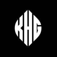 diseño de logotipo de letra de círculo khg con forma de círculo y elipse. letras elipses khg con estilo tipográfico. las tres iniciales forman un logo circular. khg círculo emblema resumen monograma letra marca vector. vector