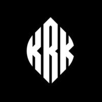 KRK circle letter logo design with circle and ellipse shape. KRK ellipse letters with typographic style. The three initials form a circle logo. KRK Circle Emblem Abstract Monogram Letter Mark Vector. vector