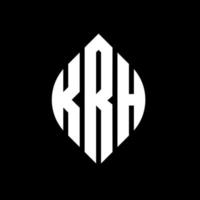 diseño de logotipo de letra de círculo krh con forma de círculo y elipse. krh elipse letras con estilo tipográfico. las tres iniciales forman un logo circular. vector de marca de letra de monograma abstracto del emblema del círculo krh.