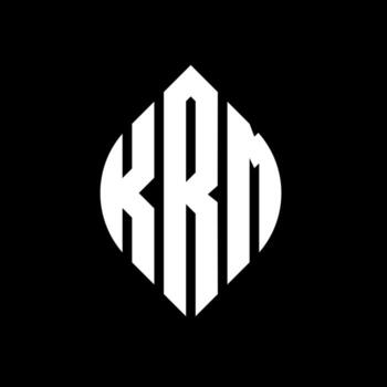 KRM circle letter logo design with circle and ellipse shape. KRM ellipse letters with typographic style. The three initials form a circle logo. KRM Circle Emblem Abstract Monogram Letter Mark Vector. vector