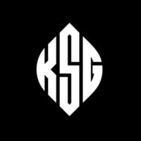 KSG circle letter logo design with circle and ellipse shape. KSG ellipse letters with typographic style. The three initials form a circle logo. KSG Circle Emblem Abstract Monogram Letter Mark Vector. vector