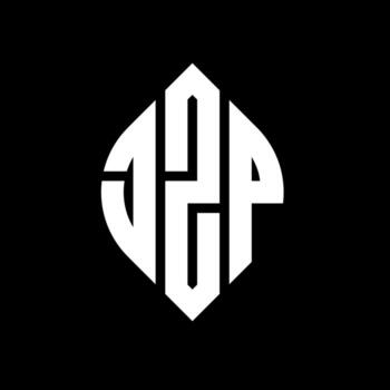 JZP circle letter logo design with circle and ellipse shape. JZP ellipse letters with typographic style. The three initials form a circle logo. JZP Circle Emblem Abstract Monogram Letter Mark Vector. vector