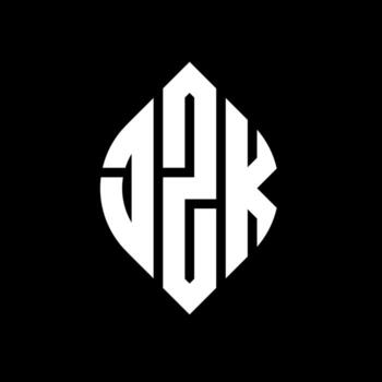 JZK circle letter logo design with circle and ellipse shape. JZK ellipse letters with typographic style. The three initials form a circle logo. JZK Circle Emblem Abstract Monogram Letter Mark Vector. vector