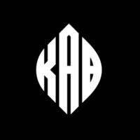 KAB circle letter logo design with circle and ellipse shape. KAB ellipse letters with typographic style. The three initials form a circle logo. KAB Circle Emblem Abstract Monogram Letter Mark Vector. vector