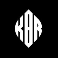 diseño de logotipo de letra de círculo kbr con forma de círculo y elipse. kbr elipse letras con estilo tipográfico. las tres iniciales forman un logo circular. vector de marca de letra de monograma abstracto del emblema del círculo kbr.