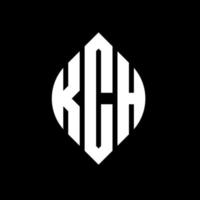 KCH circle letter logo design with circle and ellipse shape. KCH ellipse letters with typographic style. The three initials form a circle logo. KCH Circle Emblem Abstract Monogram Letter Mark Vector. vector