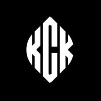 diseño de logotipo de letra de círculo kck con forma de círculo y elipse. kck elipse letras con estilo tipográfico. las tres iniciales forman un logo circular. vector de marca de letra de monograma abstracto del emblema del círculo kck.